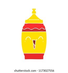 flat color style cartoon happy sports drink