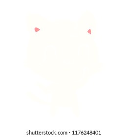 flat color style cartoon happy cat