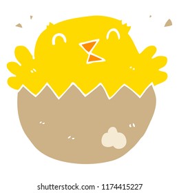 flat color style cartoon hatching chick