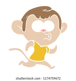 flat color style cartoon hooting monkey