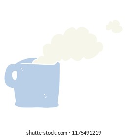 flat color style cartoon hot coffee