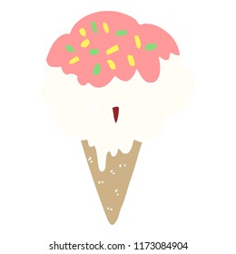 flat color style cartoon ice cream