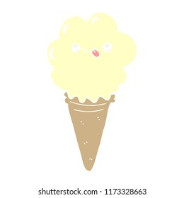 flat color style cartoon ice cream