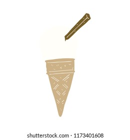 flat color style cartoon ice cream