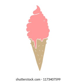 flat color style cartoon ice cream