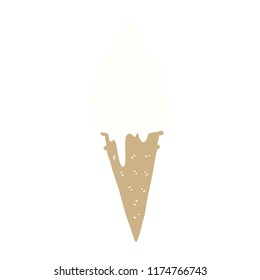 flat color style cartoon ice cream