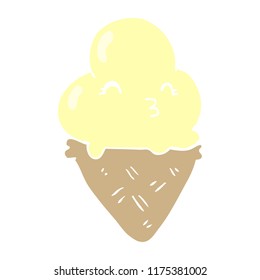 flat color style cartoon ice cream