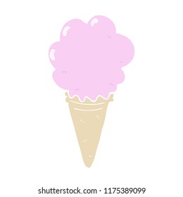 flat color style cartoon ice cream