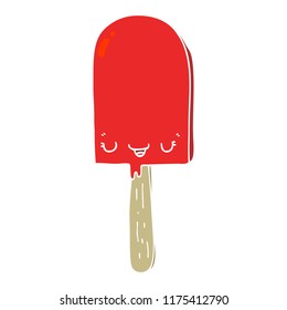 flat color style cartoon ice lolly