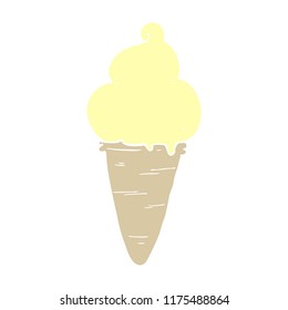 flat color style cartoon ice cream