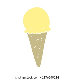 flat color style cartoon ice cream