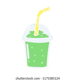 flat color style cartoon iced smoothie