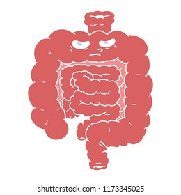 intestinos de desenhos animados de estilo de cor plana