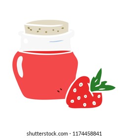 flat color style cartoon jam jar