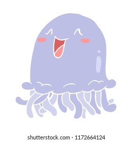 flat color style cartoon jellyfish