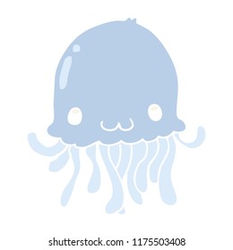 flat color style cartoon jellyfish