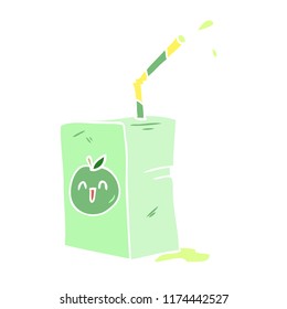 flat color style cartoon juice box