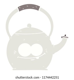 flat color style cartoon kettle