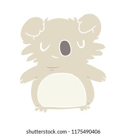 flat color style cartoon koala