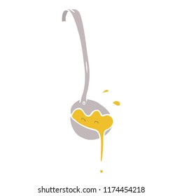 flat color style cartoon ladle of soup