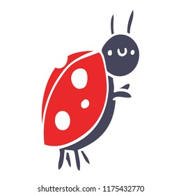 flat color style cartoon ladybug