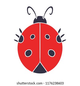 flat color style cartoon ladybug