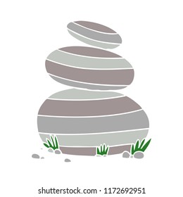 flat color style cartoon large stacked stones