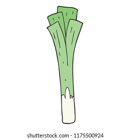 flat color style cartoon leeks