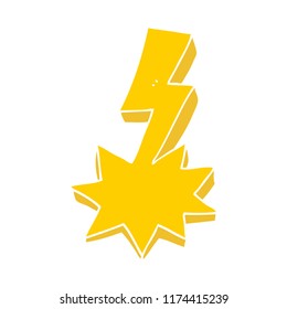flat color style cartoon lightning strike