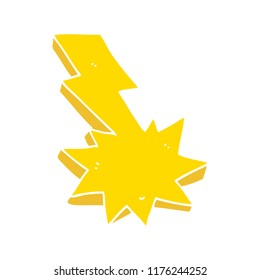 flat color style cartoon lightning strike