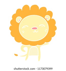 flat color style cartoon lion