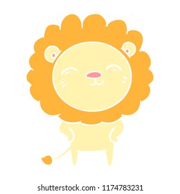 flat color style cartoon lion