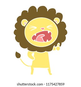 flat color style cartoon lion