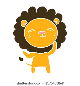flat color style cartoon lion