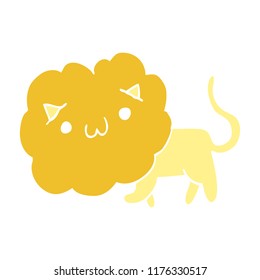 flat color style cartoon lion