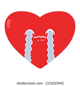 flat color style cartoon love sick heart