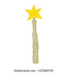 flat color style cartoon magic wand