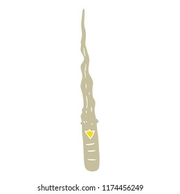 flat color style cartoon magic wand
