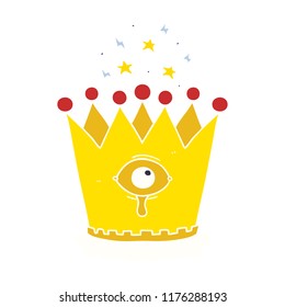 dibujo de estilo de color plano de la corona mágica