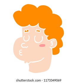 flat color style cartoon male face