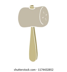 flat color style cartoon mallet