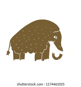 flat color style cartoon mammoth