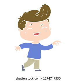 flat color style cartoon man laughing