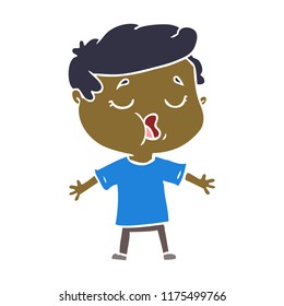 flat color style cartoon man talking