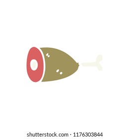 flat color style cartoon meat