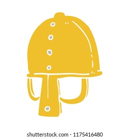 capacete medieval de desenho animado de estilo de cor plana
