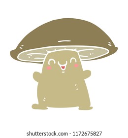 flat color style cartoon mushroom character