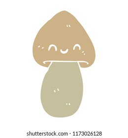 flat color style cartoon mushroom