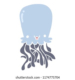 pulpo de dibujos animados de color plano