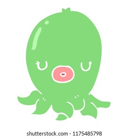 pulpo de dibujos animados de color plano